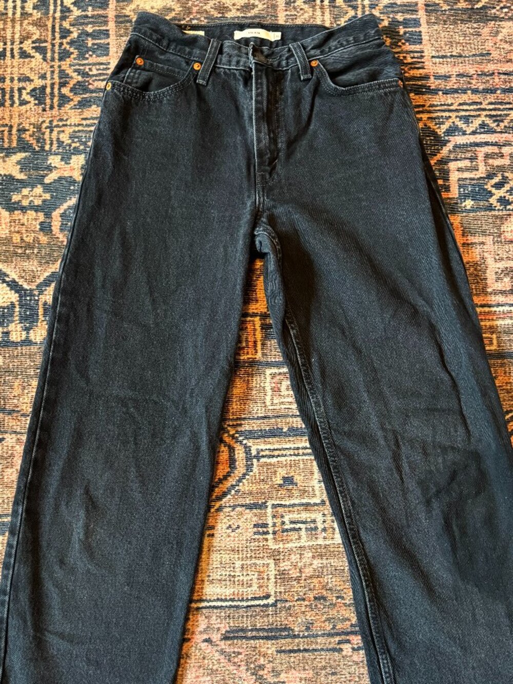 Levi’s Premium Dad Jeans Women’s 26 Washed Black Straight Leg 90s